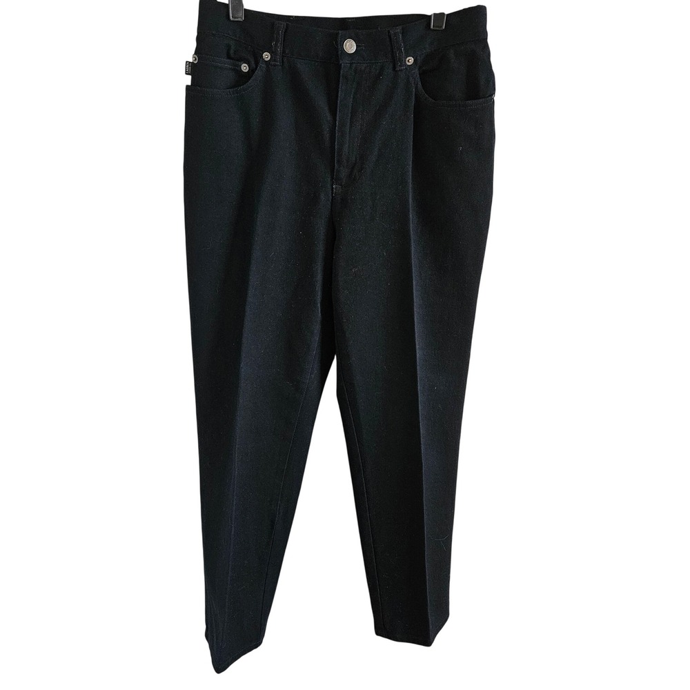 Lauren Jeans Ralph Lauren Woman SZ 10P Black Denim Jean Ankle High Waist Classic